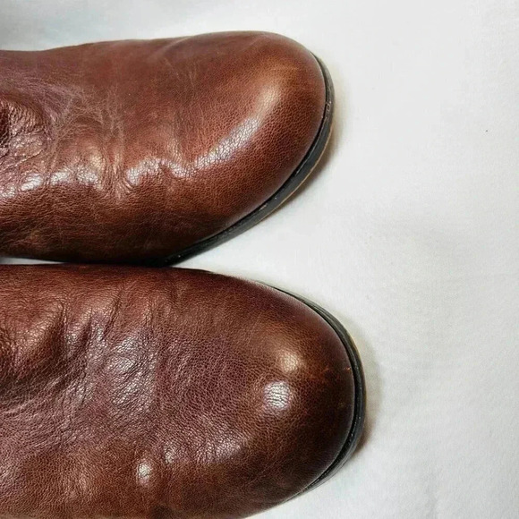 Cole Haan Grand OS Size 11B Boots Brown Leather Block Heel Buckle - Picture 5 of 12